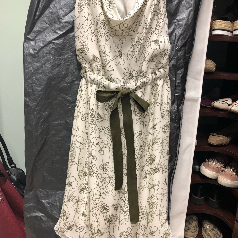 Milly Sundress white and Olive size 6